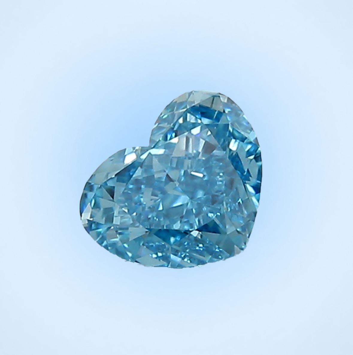 Heart cut fancy blue lab-grown diamond