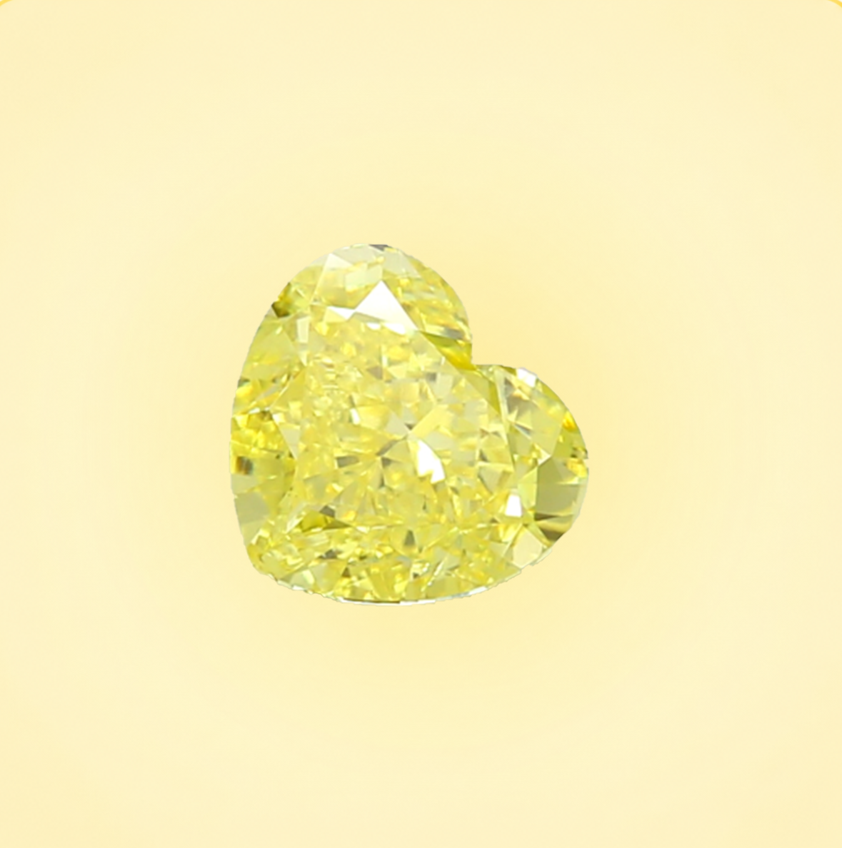 Heart cut fancy yellow lab-grown diamond