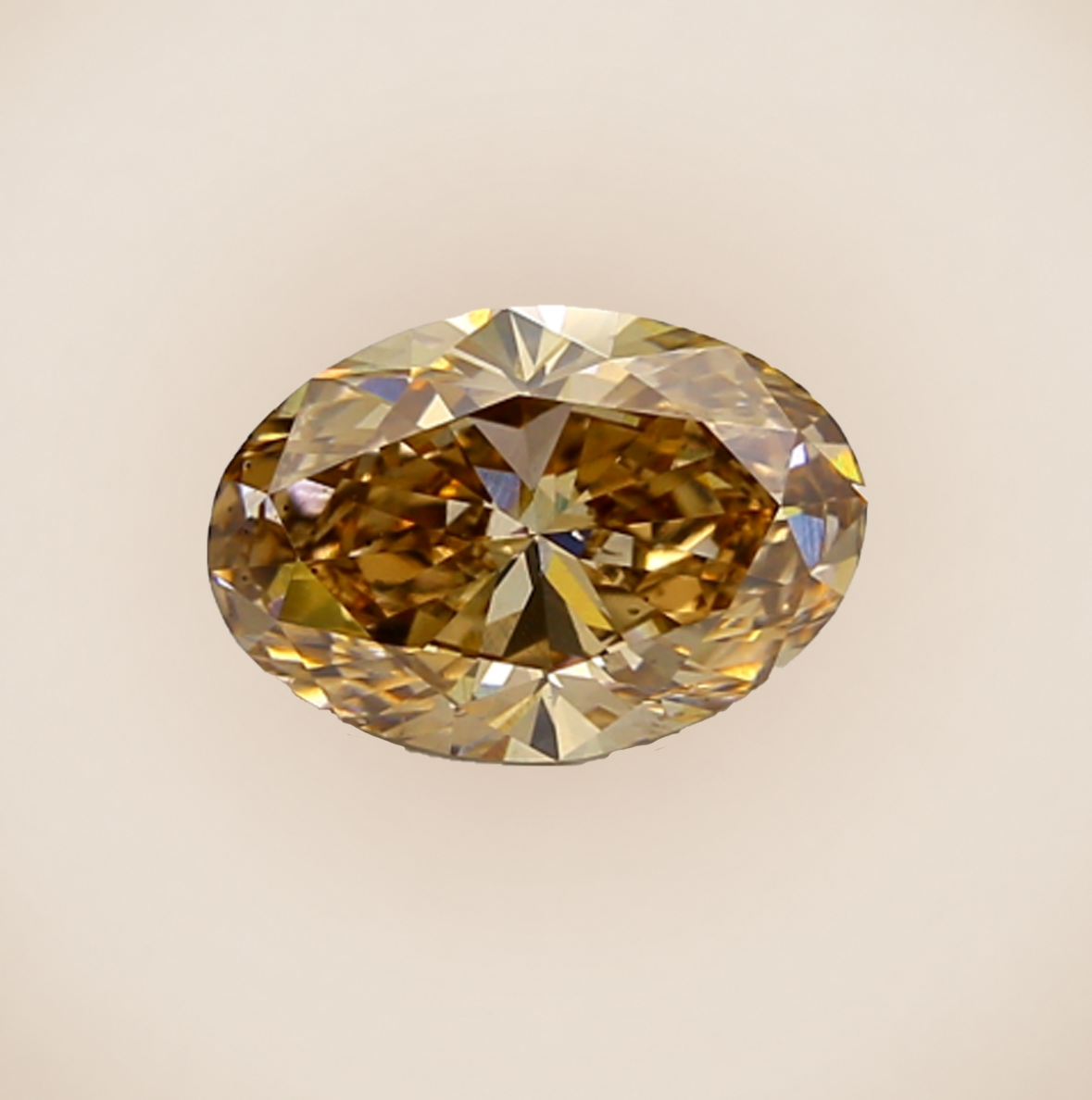 Oval cut fancy brown lab-grown diamond
