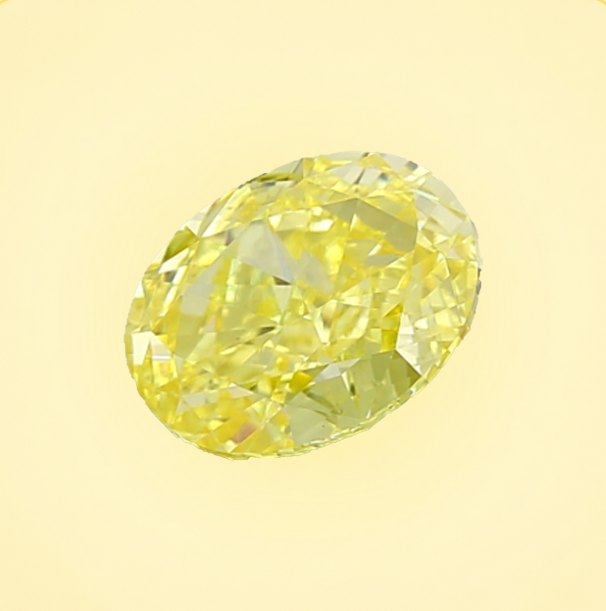 Oval cut fancy yellow lab-grown diamond