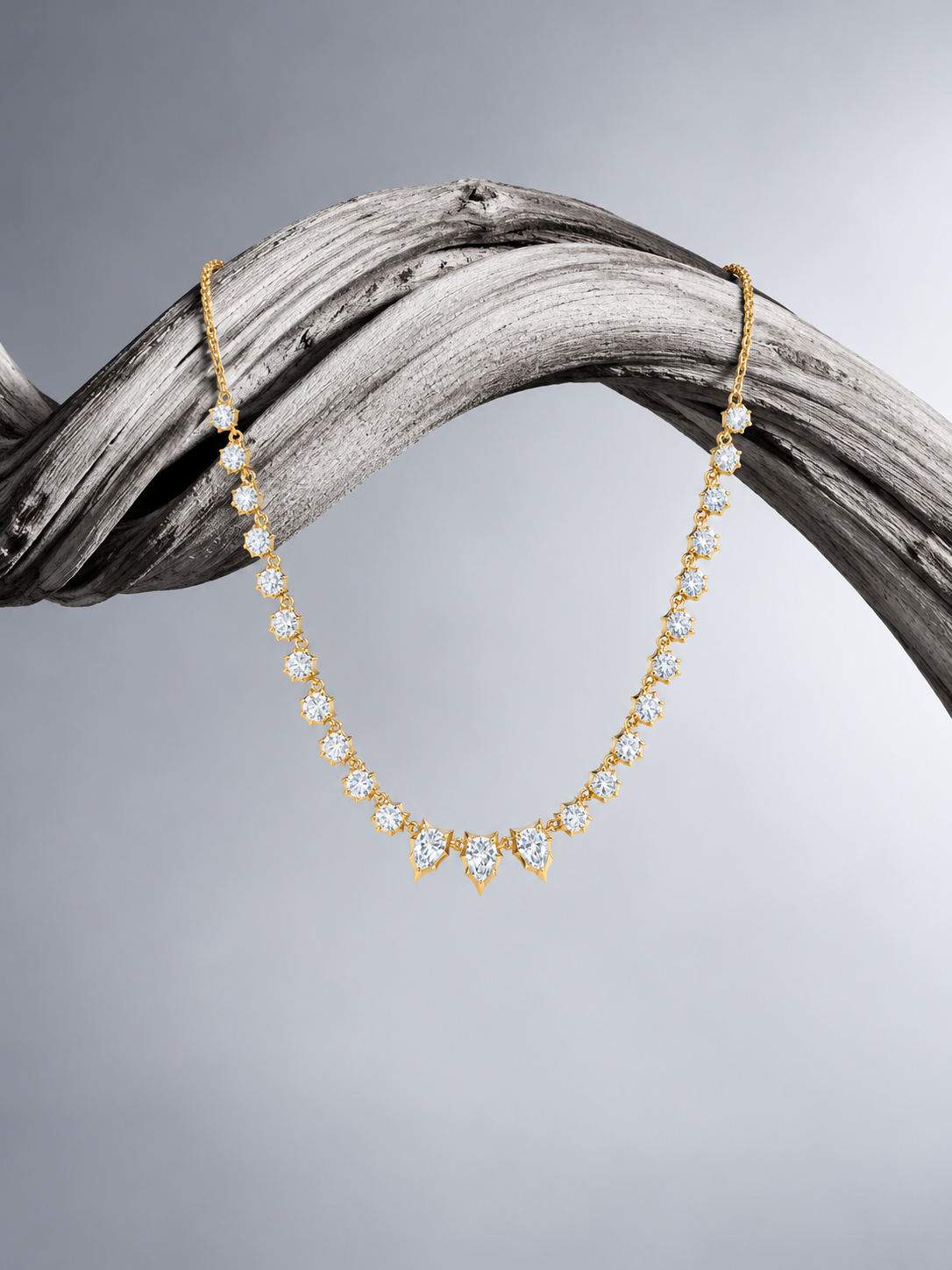Lariat Necklace, 14K White Gold